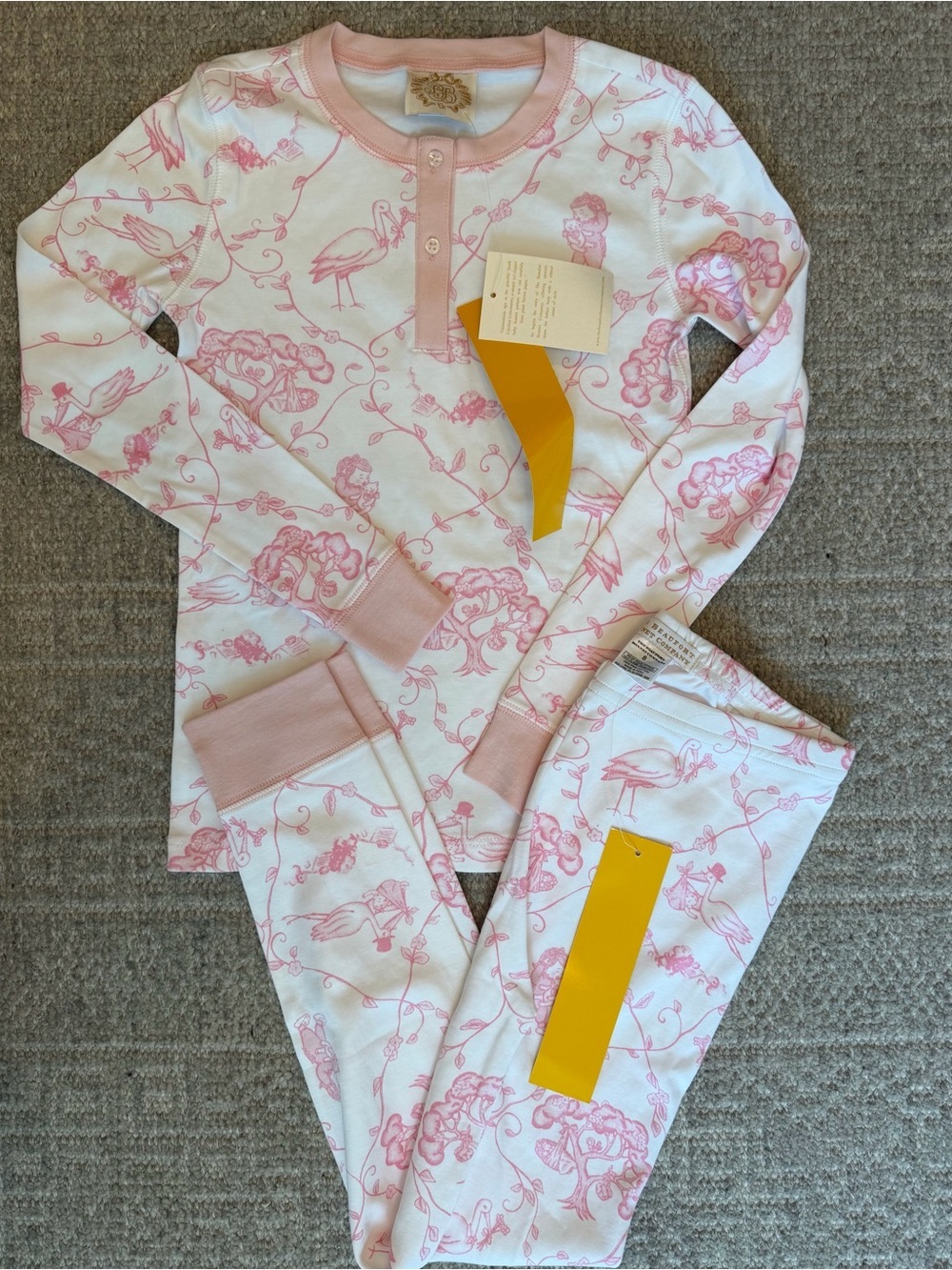 NWT TBBC Beaufort Bonnet Company Girls Sara Jane pjs Pink Chinoiserie 8 10 12